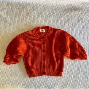 Misha & Puff Fisherman Rib Cardigan in Persimmon size M/L
